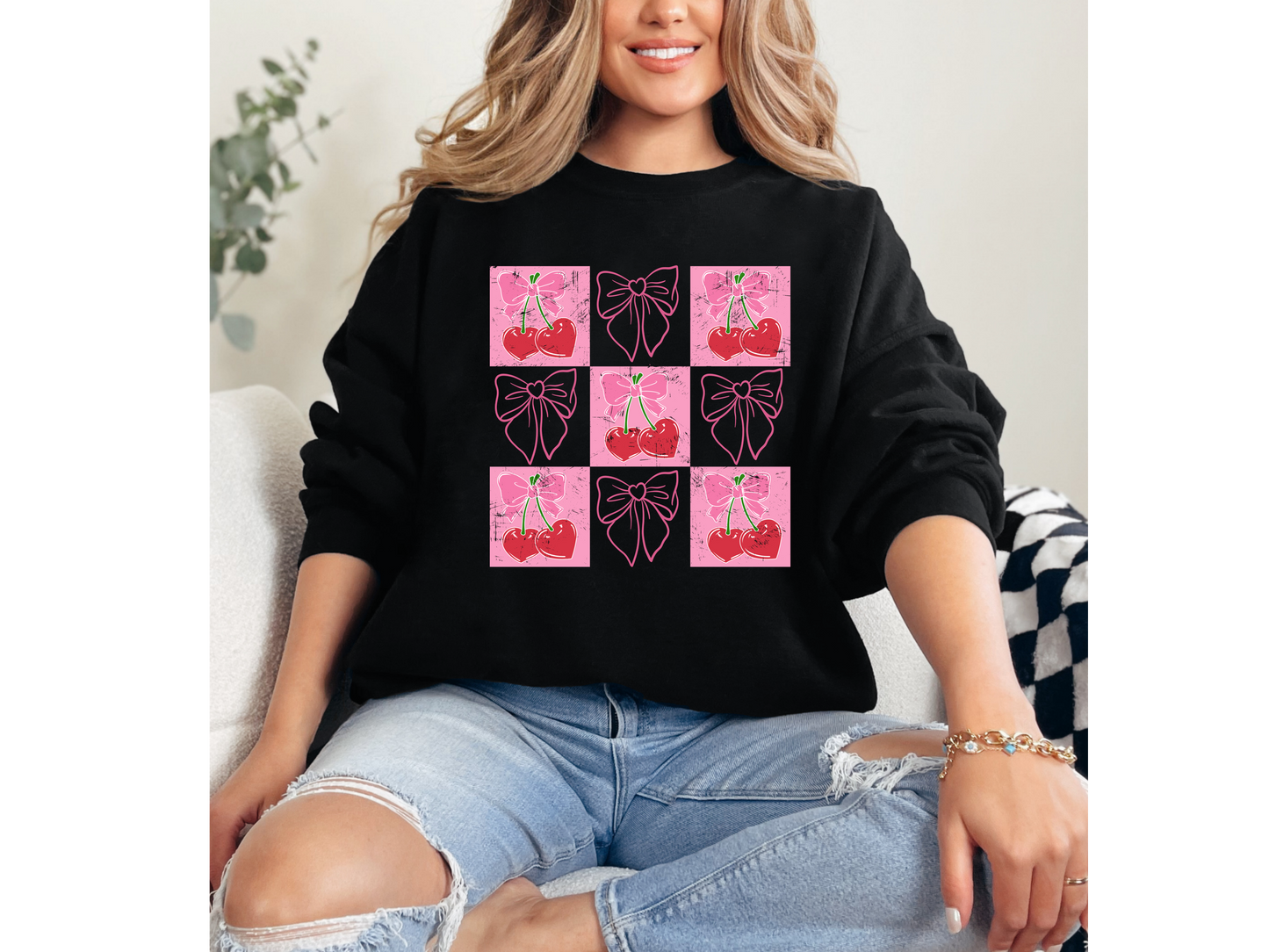 Bow's with Cherries Crewneck