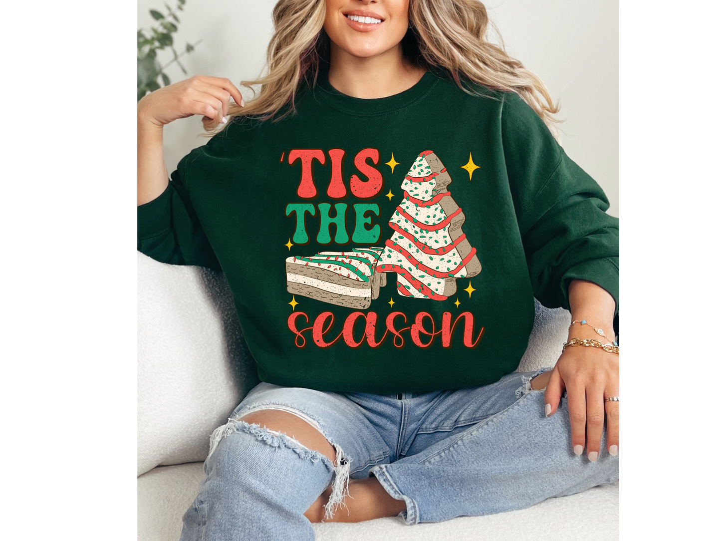 'Tis The Season Christmas Tree Cake Crewneck