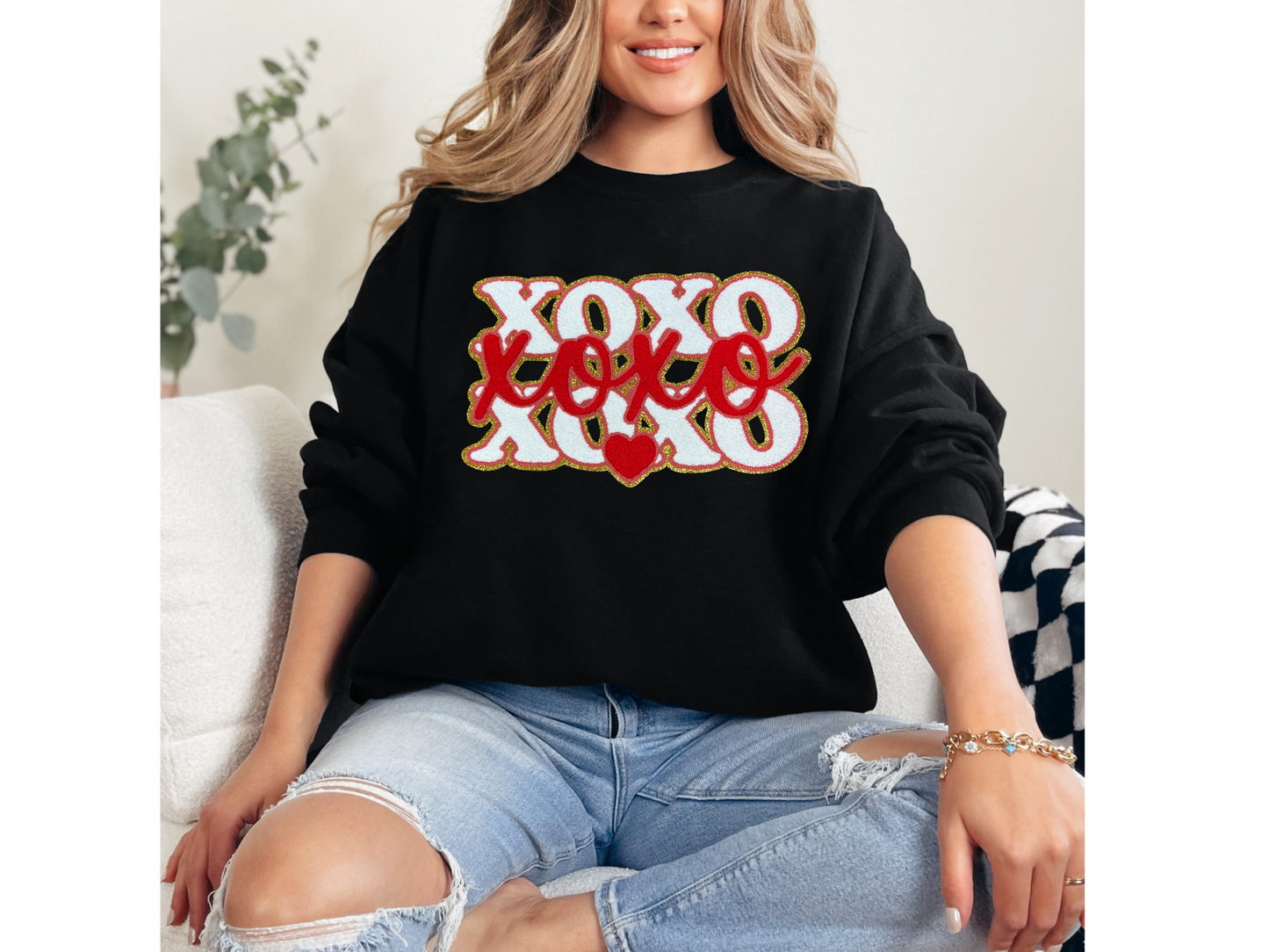 XOXO Chenille Patch Crewneck