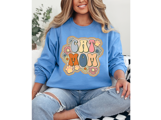 Colorful Cat Mom Crewneck