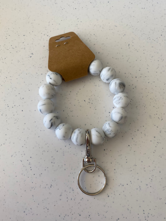 White Marble Keychain