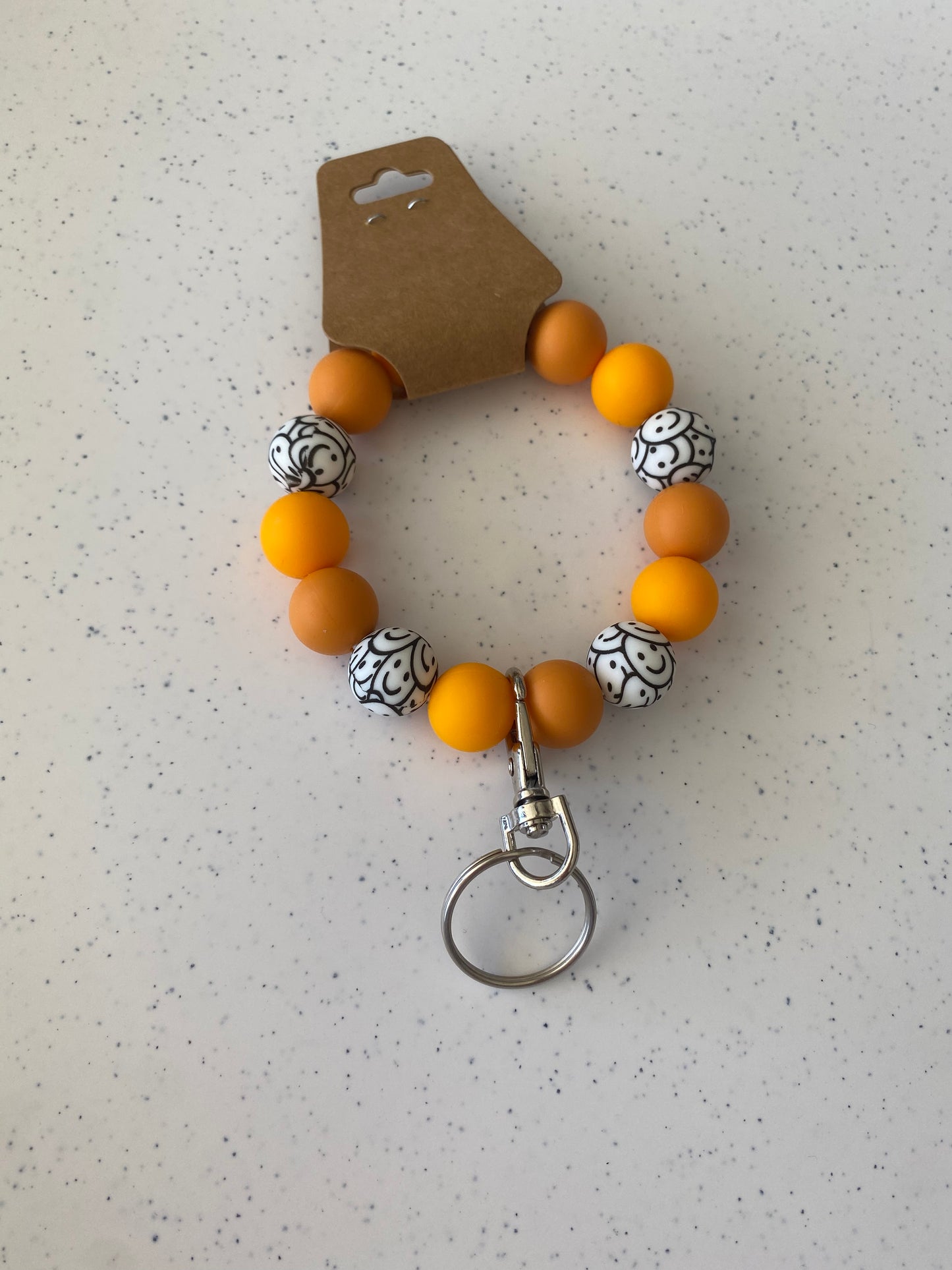 Orange Smiley Keychain