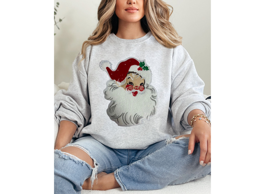 Santa Chenille Patch Crewneck